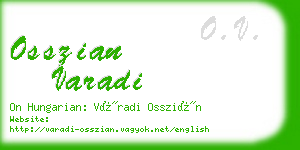 osszian varadi business card